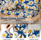 Cushion Covers 8 Pack Stretch Fit Daisy Flower Patio Slipcovers