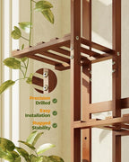 Bamworld Bamboo Plant Stand Indoor 6 Tiered Plant Shelf Outdoor Corner Plant Rack for Multiple Plants Flower Stand Plant Holder for Living Room Bedroom Balcony Patio Garden 48 Inch Tea Brown