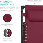 Best Choice Products 30” Wide Folding Zero Gravity Outdoor Recliner Patio Lounge Chair w/Adjustable Canopy Shade, Headrest, Side Accessory Tray - Burgundy