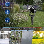 T-SUNUS Christmas Solar Landscape Spotlights Warm White 3000K Metal Lights, Garden Spot Light IP65 Waterproof 9.8ft Cable, 2000mAh Separated Panel, Auto On/Off for Halloween Tree Flag Driveway Pathway