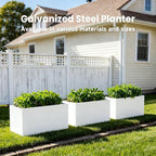 Metal Rectangular Planter 36" L x 12" W x 16" H Galvanized Steel Planter Box Rectangle Outdoor Planters Commercial Residential for Patio, Backyard, Garden
