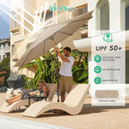 JEAREY 9FT Outdoor Patio Umbrella with Solar Lights, LED Lighted Pool Umbrella with Tilt and Crank, Outdoor Table Umbrellas for Deck, Yard & Market (Beige)