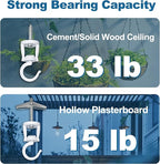 ONIKK Ceiling Hooks for Hanging Plants (2 PCS White), Heavy Duty Metal Plant Hooks, Screw in Hooks for Hanging Birdfeeders, Lamps, Planters, Indoor Outdoor Wall Baskets Hooks up to 33 lbs