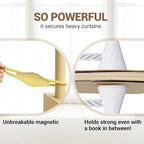 Hion Magnetic Curtain Tiebacks Golden 2pcs, Curtain Tiebacks Buckles Holdbacks Holders Hooks Clip for Home Bedroom Office Decorative Curtain