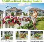 Metal Hanging Planters Basket Set of 3 Hanging Flower Pots 12 Inch Chain Round Wire Plant Holder with Coco Coir Liner Garden Watering Hanging Baskets for Patio Garden Outdoor1