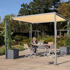 Eden's Decor Straight Flat-Edged Sun Shade Sail Rectangular 7' x 14' Beige UV-Blocking Outdoor Canopy Fabric Cloth Awning for Pergola Patio Garden Backyard Custom Size
