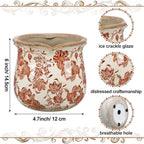 6 Inch Ceramic Plants Pots Vintage Ceramic Flower Planters Crackle Glaze Finish Flower Pots Decorative Floral Vintage Planters for Living Room Garden Home Decor Gifts(Fresh)