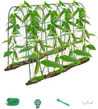 iGreely Cucumber Trellis for Raised Bed, U-Shape Garden Arch Metal Support for Climbing Plants, Metal Arch Vegetables Trellis, Plant Support for Vine (Green, 69.3" L×30" W×47.2" H)