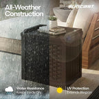 Suncast Outdoor Deck Box - 22 Gallon Java Resin Outdoor Storage Box, Weatherproof Patio Storage Bin Container for Seating & Organizing Cushions, Tools & Towels for Pool, Yard, & Garden