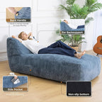 Giant Bean Bag Lounger Chair for Adults with Soft & Cozy Plush Fabric,Memory Foam Filled Beanbag Chair for Family Living Room,Bedroom and Game Room (Bluegrey)