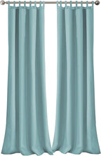 Elrene Home Fashions Matine Weatherproof Tab-Top Indoor/Outdoor Solid Color Curtain Panel for Porch, Pergola, Patio, Deck, 52”W x 95”L, Mineral