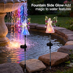 Angel Solar Lights for Cemetery Memorial Gift Grave Decorations Solar Angel Stake Lights Outdoor Waterproof Garden Decor Yard Lawn Ornaments, Angel Gifts for Women 2 Pack