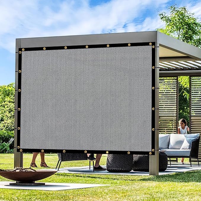 Artpuch Outdoor Pergola Shade Cover 16x16 FT Sun Shade Cloth with Grommets Light Grey 90% UV Protection Canopy Patio Privacy Screen (Customized Available)
