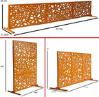 Oakland Living 6 ft. X 4 ft. Orange Freestanding Metal Privacy Screen Room Divider