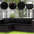 Cushion Covers, Stretch Patio Set, 4 to 14 Pieces, Black