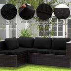 Cushion Covers, Stretch Patio Set, 4 to 14 Pieces, Black