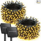 Brightown 2 Pack Solar String Lights Outdoor Waterproof, 92Ft 240 LED Solar Lights Outdoor with 8 Modes, Outdoor Light Solar Powered for Patio Yard Tree Garden Party Decorations, Warm White