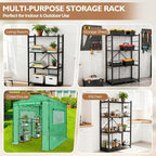 EAGLE PEAK 4-Tier Foldable Greenhouse Shelf, Heavy Duty Metal Storage Rack, No Assembly Steel Shelving Unit, Plant Stand for Greenhouse and Multi-Use Storage, 28”x14.6”x44.7”, 520 lbs, 1 Pack, Black