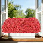22 Pack Artificial Flowers Outdoor Fake Plants, Faux Flowers UV Resistant with Plastic Plants, Faux Silk Flowers for Outdoors Outside Front Porch Hanging Planter Window Box Garden Decoration(Red)