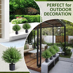 Artificial Topiary Bushes for Outdoors with Spike, Boxwood Ball Fake Shrubs UV Resistant Faux Plants for Indoor Outdoor Fall Thanksgiving Halloween Decor (Heart Crpress Topiary with Pot-2 Pack)