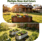 Galvanized Raised Garden Bed Outdoor, Large Raised Bed for Gardening, 2Pcs 4x2x1ft Oval Metal Planter Box for Vegetables, Fruits, Flowers, Silver