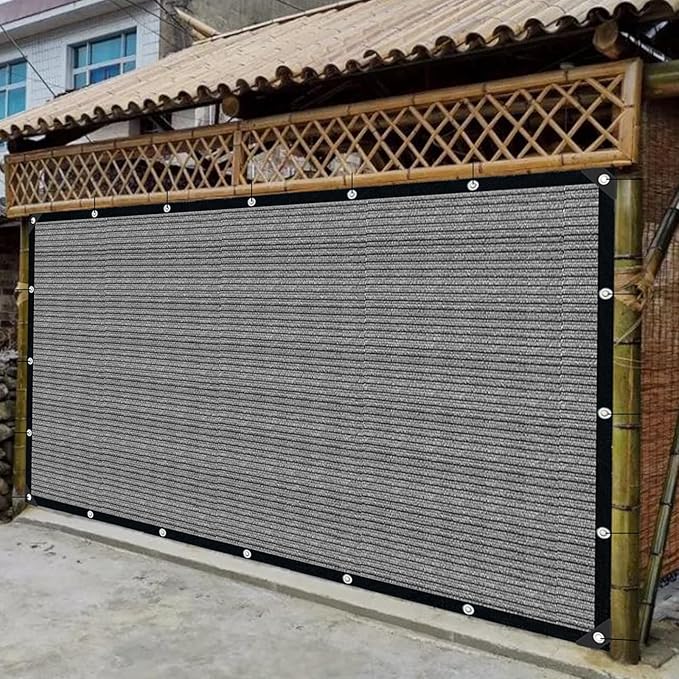 Grey Sun Shade Cloth,Pergola Shade Cover with Reinforced Grommets,90% Shade Fabric Fence Privacy Screen Balcony,Pergola Shade Cover Canopy Garden Carport Porch Deck Patio Shade Cover,6x12FT