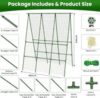 Cucumber Trellis for Raised Bed 48" L x 64" H, 16mm Heavy-Duty Metal A-Shape Arch Trellis, Outdoor Climbing Plant Support for Tomato Pea Zucchini Grape Flowers, Vertical Garden Vegetable Trellis
