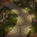 6 Pack Solar Lights Outdoor Garden Decorative Mandala Solar Pathway Lights Waterproof Plastic Outside Solar Path Landscape Lights Gardening Gifts for Women Mom Backyard Walkway Yard Decor