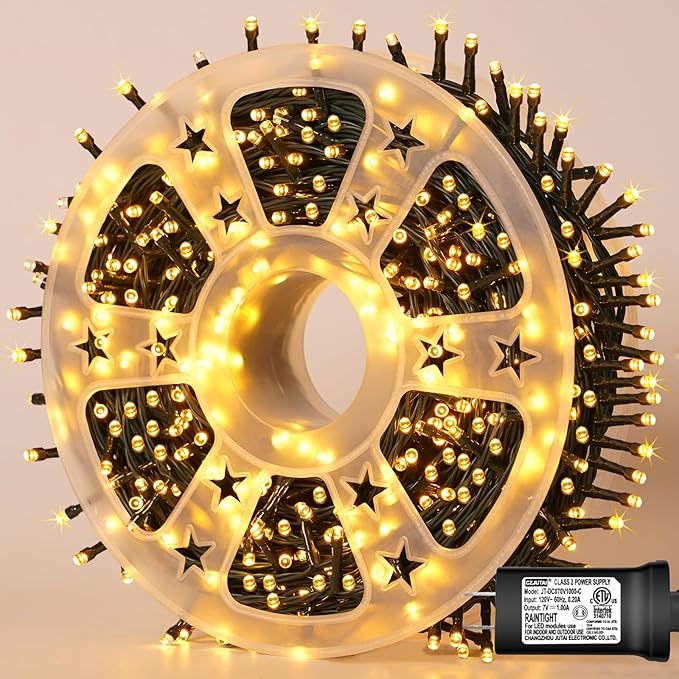 String Lights 500 LED 165 ft Warm White with 8 Modes