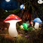 Solar Mushroom Lights Outdoor, 9 Pack 30FT Multicolor 8 Modes Solar Garden Lights, IP65 Waterproof Pathway Light Outdoor Decoration for Party, Garden, Yard, Patio, Lawn Decor (Multicolor)