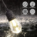 Mlambert 3 Color Outdoor LED Dimmable String Lights for Patio with Remote, Plug in 48FT Waterproof Shatterproof Edison Bulb Lights for Bistro Pergola