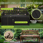 Greesum 80 Gallon Outdoor Storage Bench, Weather-Resistant Deck Box, Patio Furniture Bench for Backyard, Garden, Porch, Large Capacity Seat for Pillows Cushions Patio Accessories, Dark Black