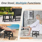 LUE BONA Outdoor Adirondack Ottomans, Footrest Footstool, Outdoor Foot Rest for Patio, HDPS All Weather Waterproof Footrest Footstool for Adirondack Chair, Black