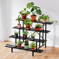 Zhongma 4 Tier Sturdy Metal Plant Stand with Wheels, L45.67 x W34.65 x H35.83 inch, Heavy Duty Plant Holder for Home Indoor and Outdoor, 880 LBS Capacity & Heavy Duty Construction