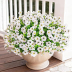 Bassion Artificial Flowers for Outdoors, 24 Bundles UV Resistant Fake Flowers Realistic Silk Faux Plants for Outdoor Planter Window Box Porch Patio Garden Home Outside Decorations