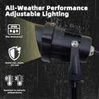 LED Outdoor Landscape Spotlight - 120V 12W Warm White Waterproof Spot Lights for Yard House Flag Tree, Lighting Decorations for Christmas Halloween(2 Pack)