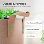 VIVOSUN 5-Pack 5 Gallons Grow Bags Heavy Duty Thickened Nonwoven Fabric Pots with Strap Handles Tan