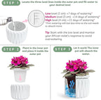 6 Inch African Violet Pots Self Watering, Ceramic Planter with Water Reservoir and Fill Lines, 4 Inch Opening, Indoor Flower Pot, Holds 3 Weeks of Water (1 Pack)