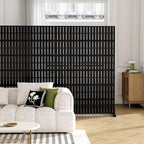 Casaphoria Metal Privacy Screen Outdoor, 72" H x 47" W Freestanding Decorative Privacy Screen for Patio Deck Balcony Garden with Stable Base, Black-Fence