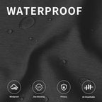 Easy-Going Linen Look Outdoor Curtains Waterproof Windproof Porch Curtains, Soft Thicken Outdoor Privacy Curtains for Patio, Gazebo, Grommet Top and Tab Bottom Drape, 1 Panel, 110x120 inch, Black