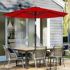 AreShark 9 FT Patio Umbrella for Outdoor, Outdoor Table Umbrella with Push Button Tilt and Crank, Outdoor Patio Umbrellas with 8 Sturdy Ribs for Market, Garden, Pool (Red)