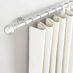 Amazon Basics Sturdy Adjustable Curtain Rod for Windows with Round Finials, Easy Installation, 1-Inch Rod, 36" to 72", Nickel, 1-Pack