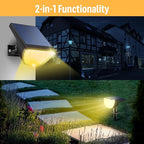 Solar Lights Outdoor Waterproof IP65, Solar Powered 76 LED 3 Lighting Modes Solar Spot Lights Outdoor for Yard Garden Landscape Pathway (Warm White, 4 Pack)