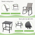 Bistro Set with Rocking Chairs and Glass Table, 3 Piece Taupe Gray