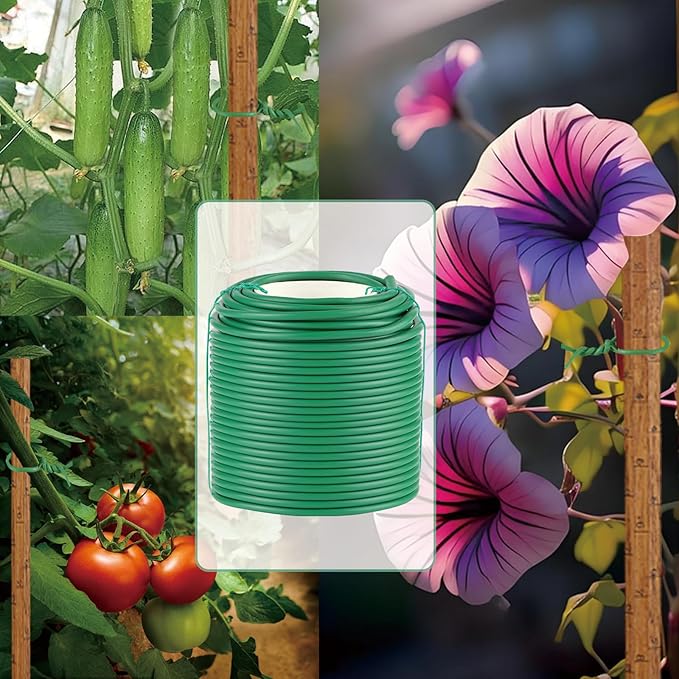 Soft Plant Ties, 164ft Garden Wire, 3.5mm Flexible Garden Ties for Climbing Plants, Tomato, Vines Plant, Flowers, Roses Plant Support