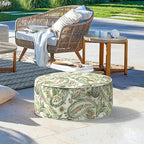 LVTXIII Inflatable Stool Ottoman Footrest with Handle, Decorative Fade-Resistant Foot Stool, Indoor or Outdoor Pouf for Home Garden and Camping Use, 21x21x9, Faylinn Shadow Paisley