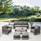 Belord 7 Piece Outdoor Furniture Patio Wicker Sofa Set, Oversize Outdoor Dining Chairs with Rattan Ottomans, Conversation Sets Patio Furniture Come with Removable Washable