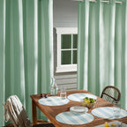 TOWN & COUNTRY BASICS Cabana Solid Heavyweight Indoor Outdoor Curtains, Light Filtering Opacity with Grommet Top, Water Repellent, 2-Pack Set, 54"x96", Seafoam