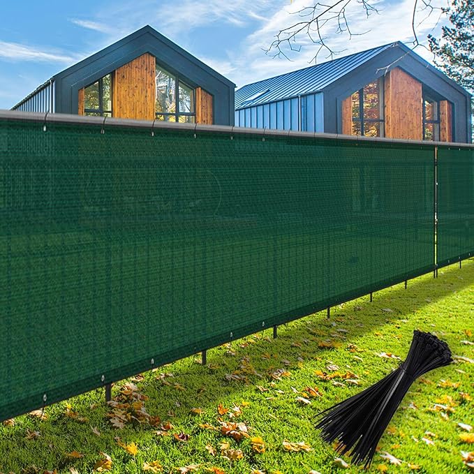 LOVE STORY Custom Size 3'x28' Dark Green Balcony Privacy Screen,UV Block Privacy Fence Screen,90% Shield for Outdoor Pool Garden Apartment Railing