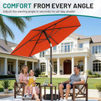 AreShark 7.5FT Patio Umbrella Table Market Umbrella with 6 Sturdy Ribs, Button Tilt/Crank, Heavy-Duty Outdoor Umbrellas for Pool, Deck, Garden and Backyard, Orange